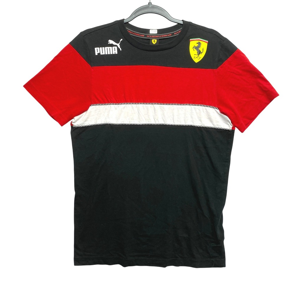 Ferrari Puma Scuderia T-Shirt Mens S Black Red Colorblock Racing Tee 538159-01